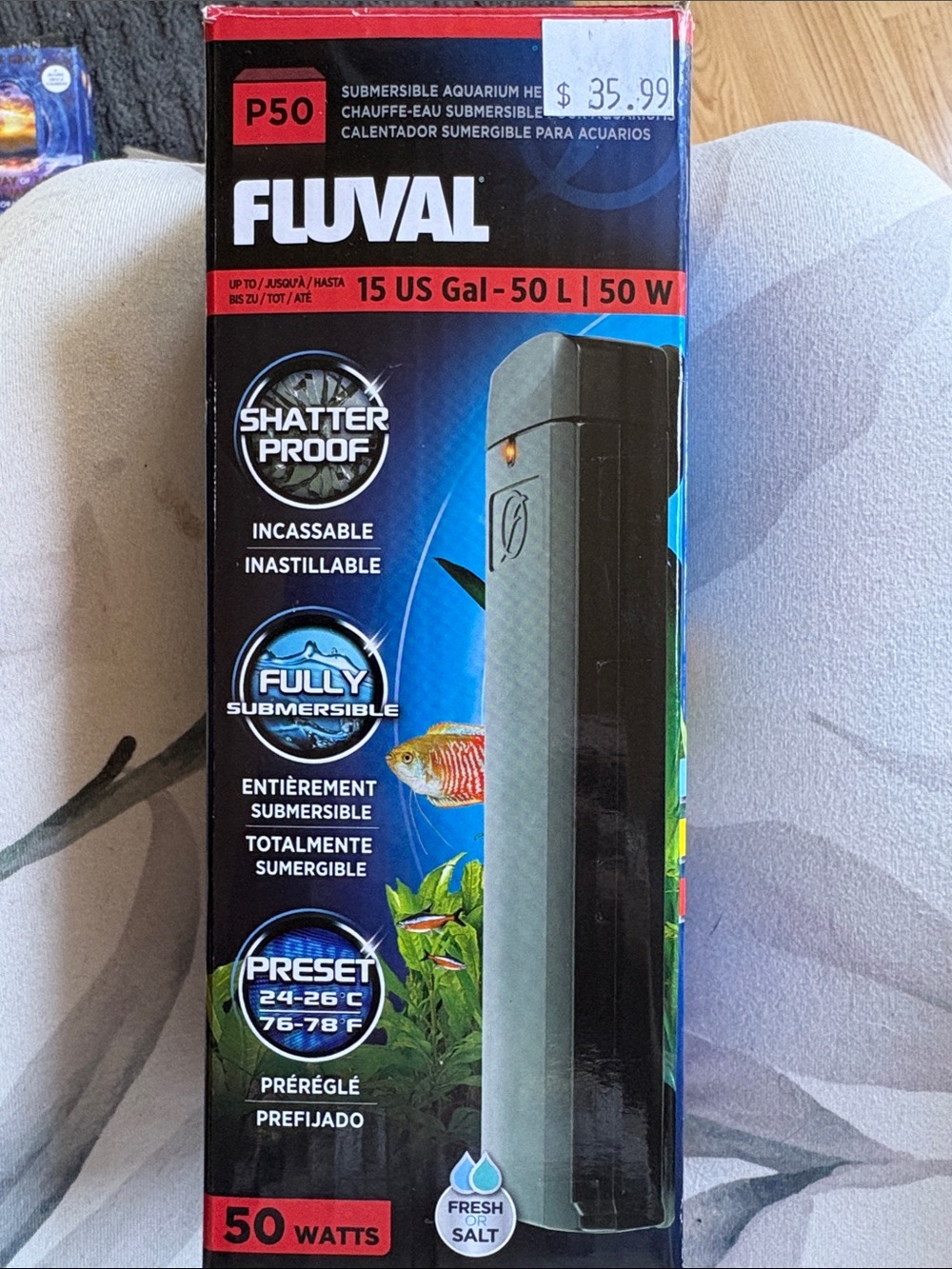 P50 Submersible Aquarium Heater - Black